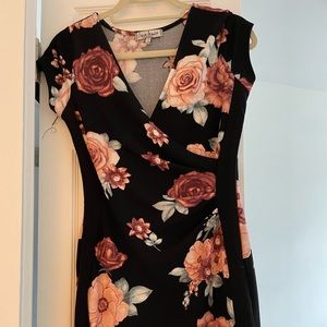Floral form fitted dress